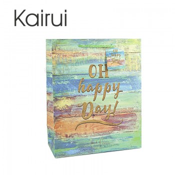 Kairui recycled colorful white cardboard paper bag with pp handle and your logo