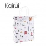 2019 white gift 120g kraft paper shopping bag with your logo
