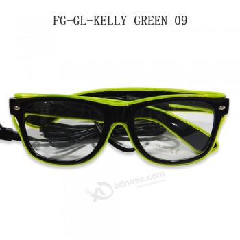 사용자 지정 로고 주도 빛나는 켈리 녹색 빛 안경