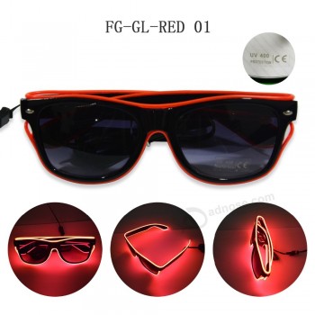 красный светодиодный проблесковый участник очки, участник мигает светодиодный звук активируется свет солнцезащитные очки