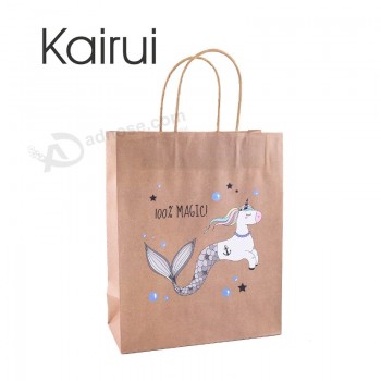 Wholesale high quality machine made mermaid craft paper bag with your logo