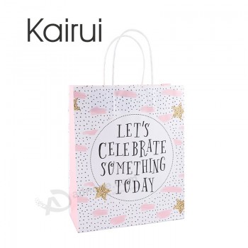 Yiwu Fabrik VErkauf GlittEr ModE KraftpapiEr TaschE PhantasiE REcycling braunE PapiErtütE