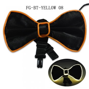 el wire light up bow tie,high brightness yellow bow tie