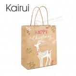 Wholeasle christmas decorating kraft paper bag paper bag with handle