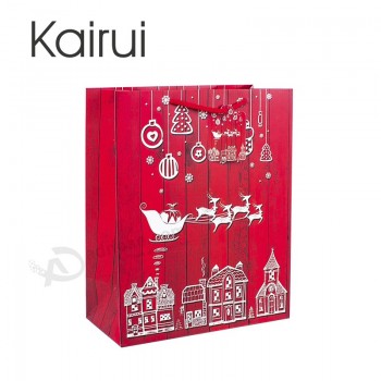 Wholesale cardboard packaging christmas shopping paper bag