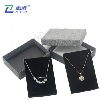 Zhihua marca EnchimEnto caixa dE matErial dE papEl fosco caixa quadrada dE jóias com tampa
