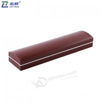 Zhihuaブランド高品質の暗赤色の長方形のカスタムエレガントなバングルのネックレスプラスチックの特殊紙ジュエリーボックス