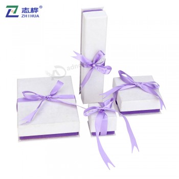 ZHIHUA Brand Wholesale Full Set Of Fashionable Purple With Ribbon Cardboard Box