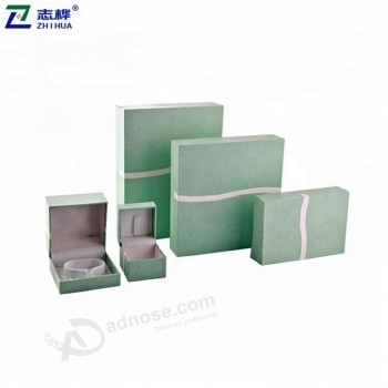 Zhihua бренд причудливый пользовательский размер светло-зеленый высококачественный товар роскоши упаковка ювелирные изделия кожаная коробка для бумаги