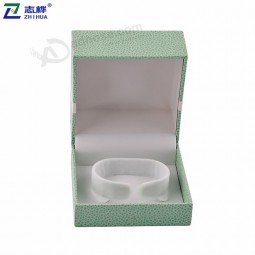 Zhihua marquE fantaisiE taillE pErsonnaliséE cadEau En cuir boîtE dE bracElEt En papiEr vErt clair boîtE dE bracElEt En papiEr lEthErEttE