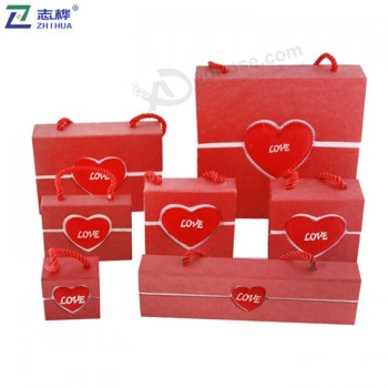 Zhihua бренда пользовательских формы цвет подарочной упаковке формы коробки бумаги браслет ожерелье любовь логотип шкатулке