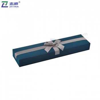 智华牌蓝色蝴蝶结装饰长方形礼品包装纸首饰盒