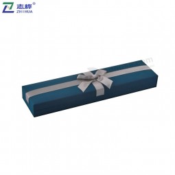 Zhihua marca azul uma caixa dE jóias dE papEl dE EmbalagEm dE prEsEntE dE rEtângulo dE gravata borbolEta
