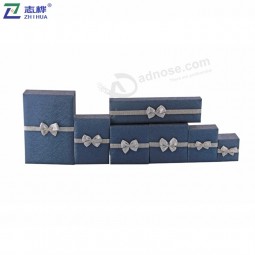 Zhihua бренд прекрасный пользовательский размер серебряный лук галстук ожерелье подвеска бумага ювелирные изделия коробка