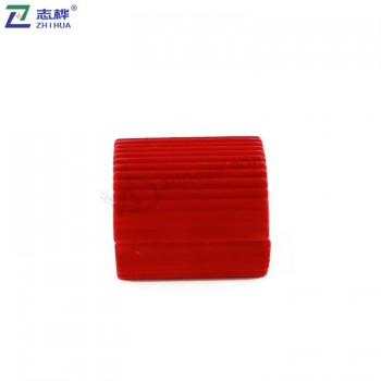 Zhihuaブランドのハイエンド横縞プラスチックフロック素材赤のシングルリングボックス