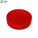 High end round red Threaded face large kit luxury necklace flocking jewelry box with your logo