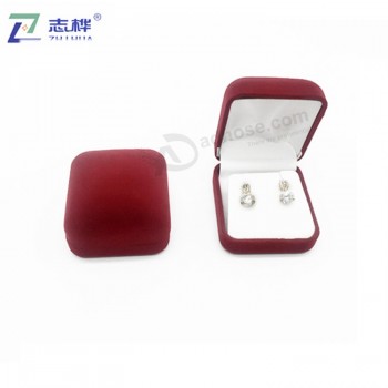 Custom color wholesale prices luxury jewelry Flocking Ring Necklace Earrings Box with your logo