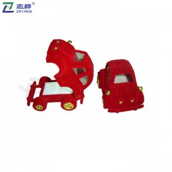 Zhihua 브랜드 도매 가격 사용자 지정 벨벳 재료 트럭 모양 붉은 보석 상자 모양