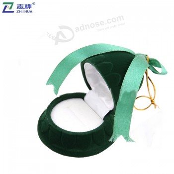 Cute fashion hot sale Bells shape custom color Flocking jewelry box with your logo