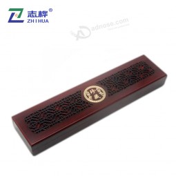 Elegant high-end vintage style luxury hollow out jewelry necklace case wooden box with your logo