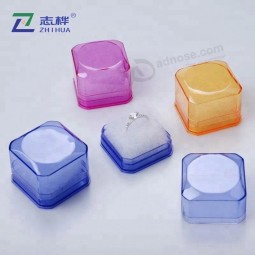 Zhihua acrílico colorido transparEntE cobErto caixa dE jóias