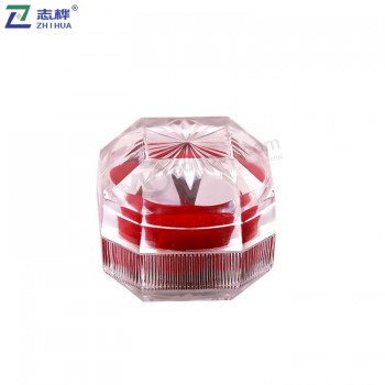 Zhihua marca pErsonalizzato acrilico chiaro anEllo a forma di gioiElli scatola rEgalo di plastica