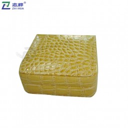 Customized high quality yellow wholesale gift packaging pu leather jewelry yellow pendant Box with your logo