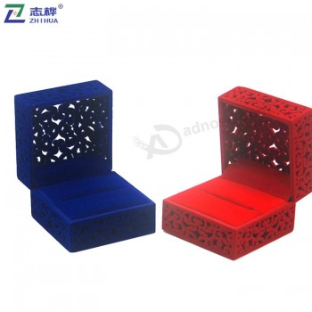 New style exquisite hot sell china product square hollow red ring jewelry box with your logo