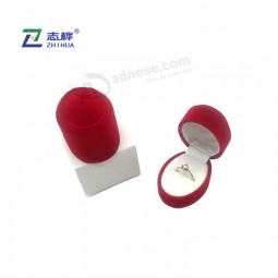 High quality flocking ring box small oval ring stud jewelry ring box with your logo