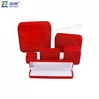 Zhihuaブランド卸売カスタム中国の米-プラスチック製の植毛ジュエリーセットボックス