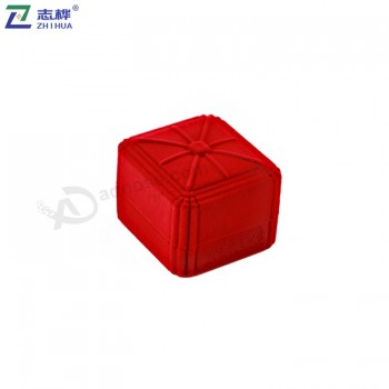 Wholesale custom Chinese rice-shaped plastic flocking wedding engagement propose ring box with your logo