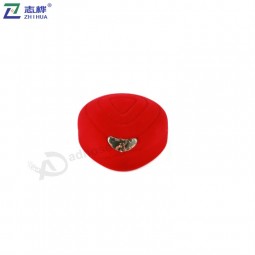 Fashion fancy plastic flocking material custom size Triangle Peach Ring Box with your logo