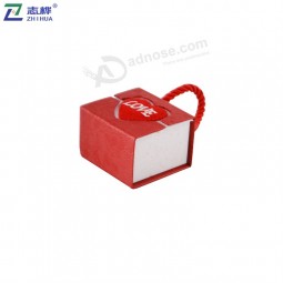 Wholesale best quality custom size color paper material earring ring jewelry packaging hand Portable ring box with your logo