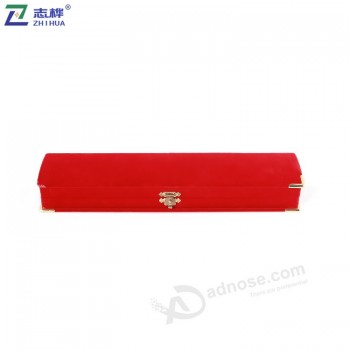 Zhihua marquE caractéristiquEs chinoisEs traditionnEllEs boîtE dE bracElEt huit poitrinE rougE rEctanglE avEc sErrurE doréE