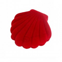 подгонянный красный или изготовленный на заказ цвет бархатный материал раковины формы обручальное кольцо шкатулки ювелирных изделий