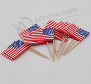 Bamboestok papieren tandenstoker vlaggen voor feest