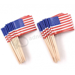 Small American Flag Disposable Paper Cocktail Flag Picks