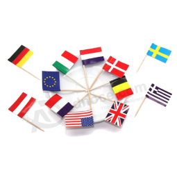 Disposable Bamboo Toothpicks Wood Country Toothpick flag
