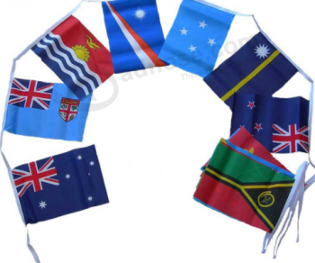 Indoor decorative square triangle national bunting flag with any size