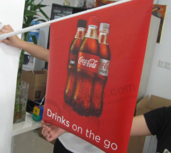 High quality advertising wall flag with pole and base
