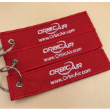 Wholesale cheap customized embroidery keychain with logo