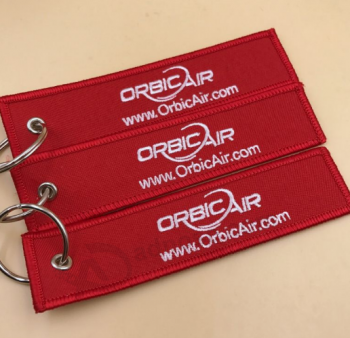 Wholesale cheap customized embroidery keychain with logo