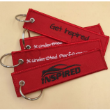 Fashion design custom embroidery badge keychain
