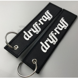 Fashion embroidery cheap custom keychains for sale