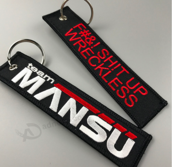 Wholesale custom cheap embroidered keychain factory
