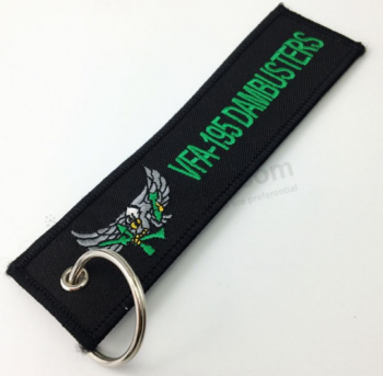 Wholesale custom cheap embroidered keychain Key Rings