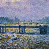 NEE, f021 bEspiEgElingEn ovEr dE thEEms, charing cross bridgE, monEt famous painting, EuropEan landscapE oil painting