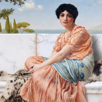 Não, r013, nos dias de sappho, pintura a óleo europeia figura clássica, sala de estar quarto e pintura decorativa do hotel