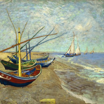 No, f025, una nave su st. La spiaggia di mary, la pittura di van gogh famouse, il salotto europeo, la sala da pranzo, il divano backgroud e il portico di pittura decorativa