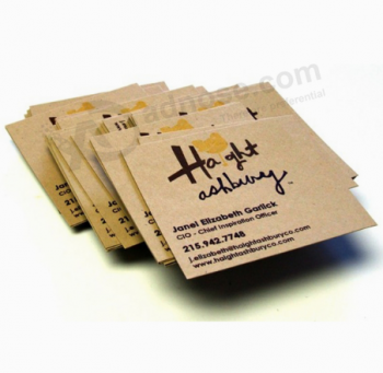Impresión offset de papel kraft nombre comercial tarjeta de visita